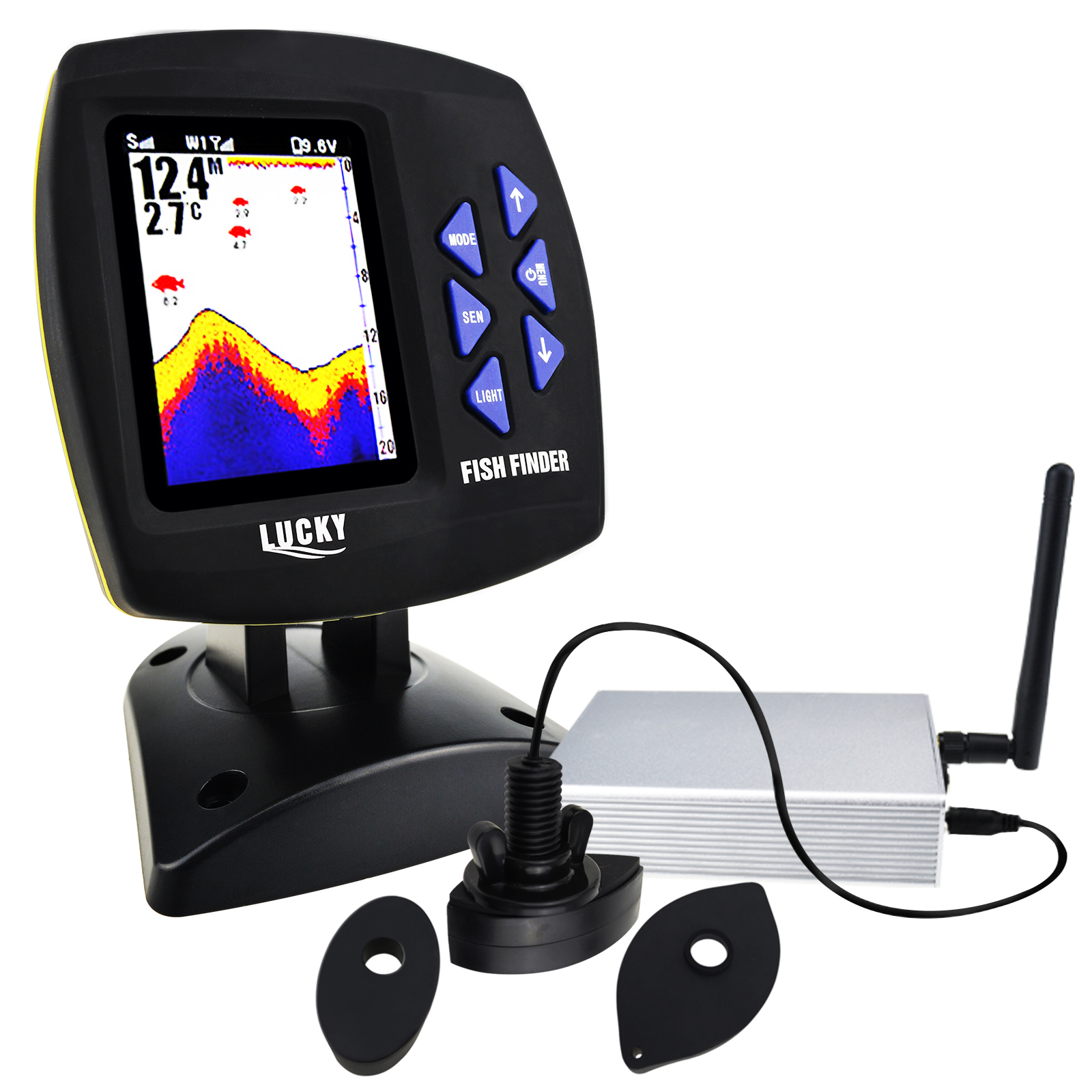 Fishing Boat Depth Finder - LUCKY Fishfinder 300m/ 980ft Fishing Wireless