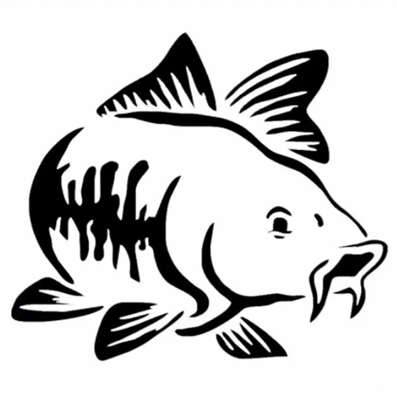 Fishing Boat Trailer - Car Sticker Cartoon Carp Fishing Car