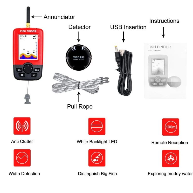 Display Portable fish finder e - Fishing Boat Depth Finder 리뷰 및 가격
