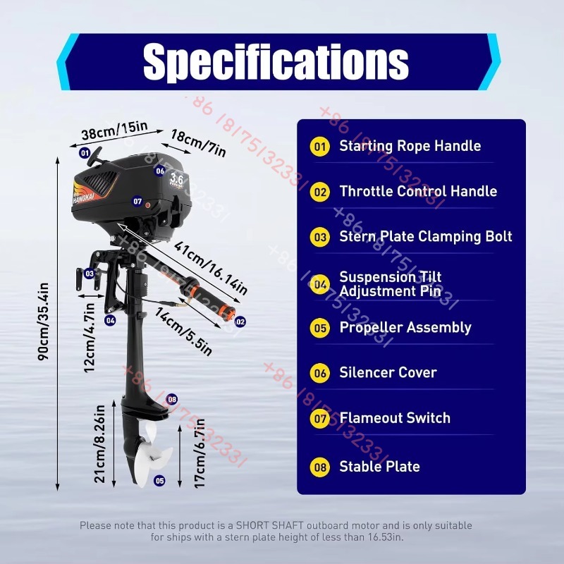 HANGKAI Outboard Motor, 3.6  2 - Fishing Boat Outboard Motor 리뷰 및 가격