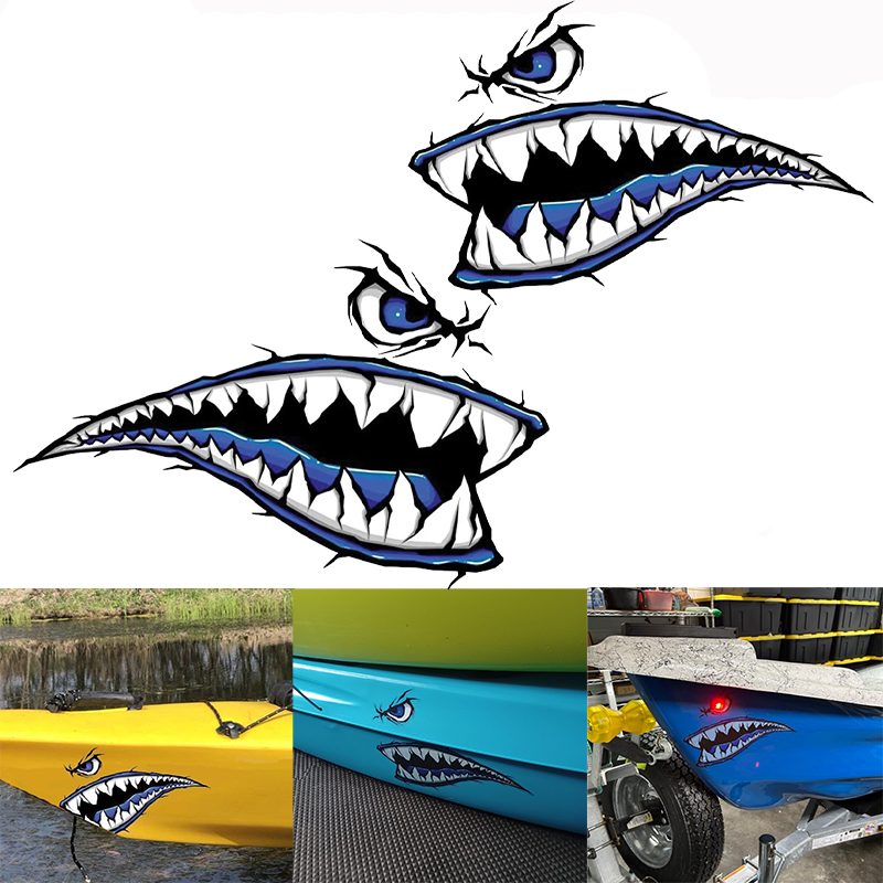 2PCS Shark Teeth Mouth Boat St - Fishing Boat Trailer 리뷰 및 가격