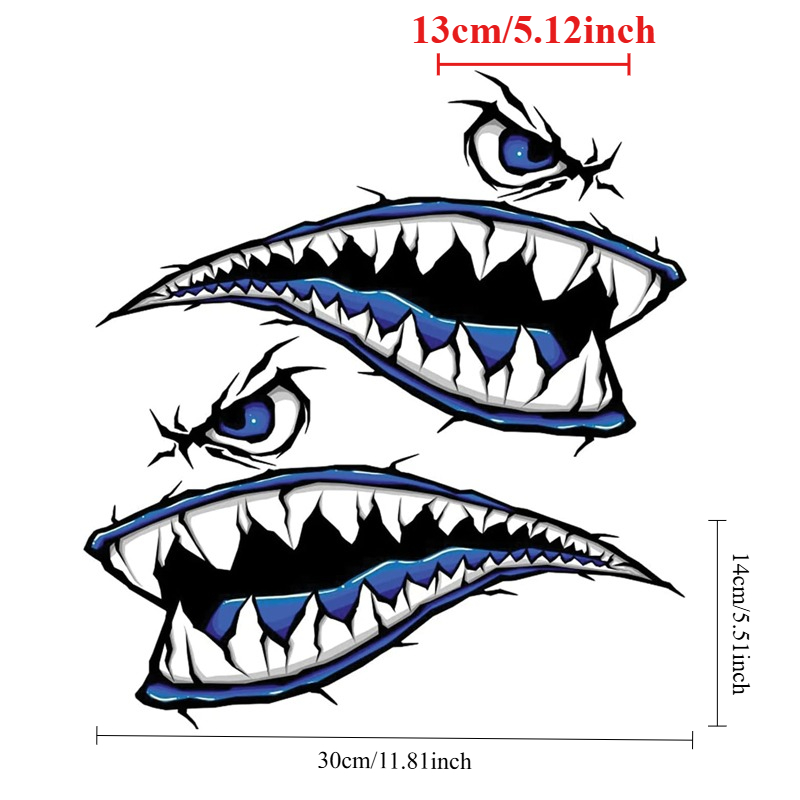 2PCS Shark Teeth Mouth Boat St - Fishing Boat Trailer 리뷰 및 가격